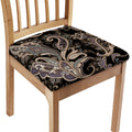 Dark Brown Paisley Pattern Print Chair Cushion Cover