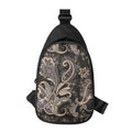 Dark Brown Paisley Pattern Print Sling Bag