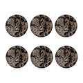Dark Brown Paisley Pattern Print Coaster Set