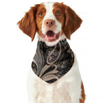 Dark Brown Paisley Pattern Print Dog Bandana