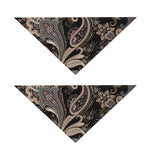 Dark Brown Paisley Pattern Print Dog Bandana