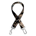 Dark Brown Paisley Pattern Print Dog Seat Belt