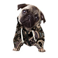 Dark Brown Paisley Pattern Print Dog Zip Up Hoodie