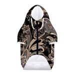 Dark Brown Paisley Pattern Print Dog Zip Up Hoodie