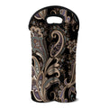 Dark Brown Paisley Pattern Print Double Neoprene Wine Tote