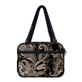 Dark Brown Paisley Pattern Print Double Strap Bible Bag