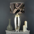 Dark Brown Paisley Pattern Print Drum Lamp Shade