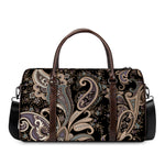 Dark Brown Paisley Pattern Print Duffle Bag