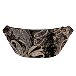 Dark Brown Paisley Pattern Print Fanny Pack