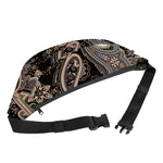 Dark Brown Paisley Pattern Print Fanny Pack