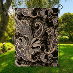 Dark Brown Paisley Pattern Print Garden Flag