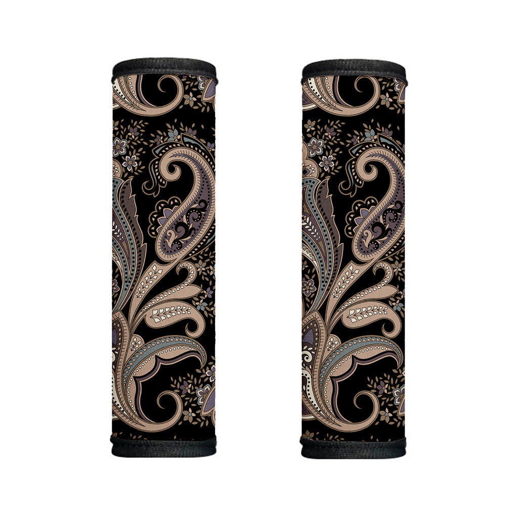 Dark Brown Paisley Pattern Print Handle Covers