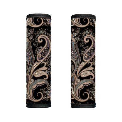 Dark Brown Paisley Pattern Print Handle Covers