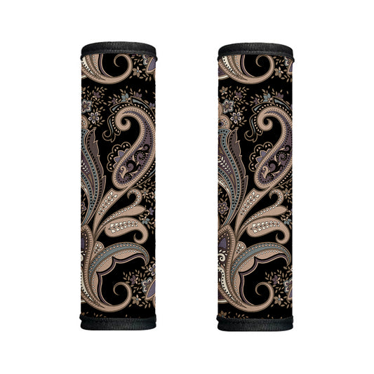 Dark Brown Paisley Pattern Print Handle Covers