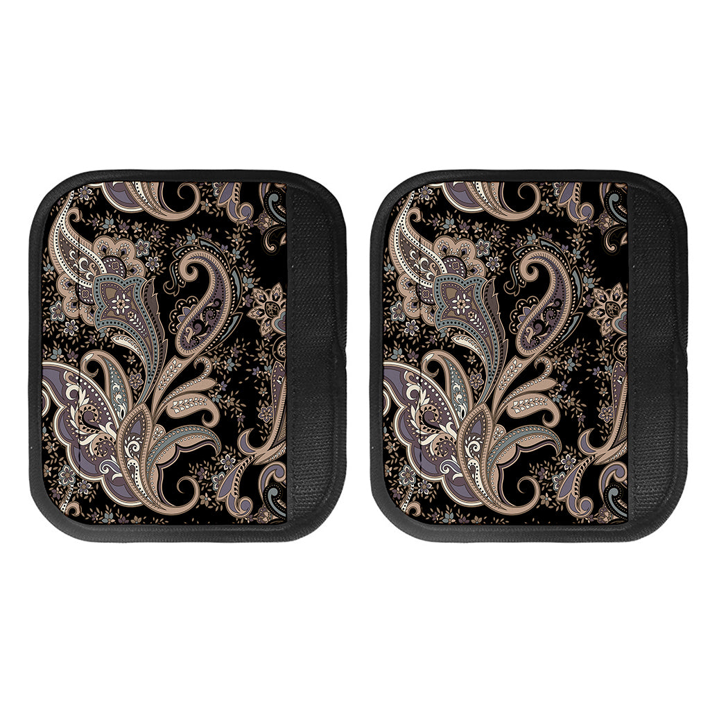 Dark Brown Paisley Pattern Print Handle Covers
