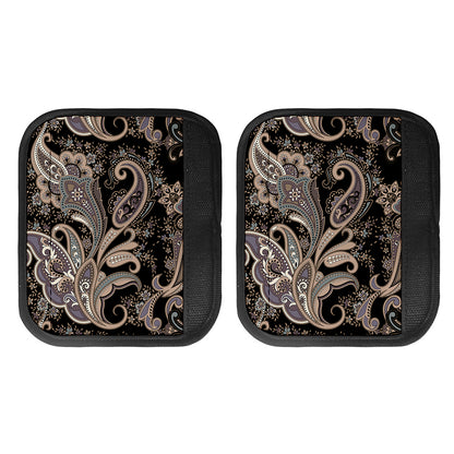 Dark Brown Paisley Pattern Print Handle Covers