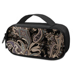 Dark Brown Paisley Pattern Print Insulin Cooler Travel Case