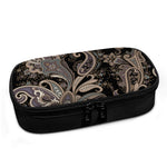 Dark Brown Paisley Pattern Print Insulin Cooler Travel Case