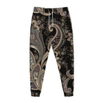 Dark Brown Paisley Pattern Print Jogger Pants