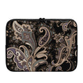 Dark Brown Paisley Pattern Print Laptop Sleeve