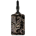 Dark Brown Paisley Pattern Print Luggage Tag