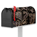 Dark Brown Paisley Pattern Print Mailbox Cover
