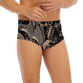 Dark Brown Paisley Pattern Print Men's Briefs