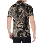 Dark Brown Paisley Pattern Print Men's Shirt