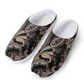 Dark Brown Paisley Pattern Print Mesh Casual Shoes