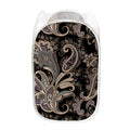 Dark Brown Paisley Pattern Print Mesh Laundry Hamper