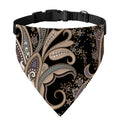 Dark Brown Paisley Pattern Print Over The Collar Dog Bandana