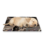 Dark Brown Paisley Pattern Print Pet Cooling Mat Cover