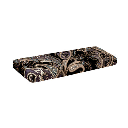 Dark Brown Paisley Pattern Print Piano Keyboard Cover