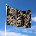 Dark Brown Paisley Pattern Print Polyester Flag