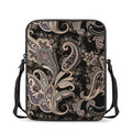 Dark Brown Paisley Pattern Print Rectangular Crossbody Bag