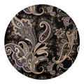 Dark Brown Paisley Pattern Print Round Blanket