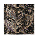 Dark Brown Paisley Pattern Print Silk Bandana