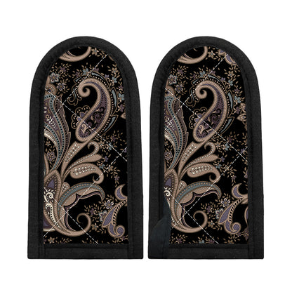 Dark Brown Paisley Pattern Print Skillet Handle Cover