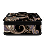 Dark Brown Paisley Pattern Print Small Lunch Bag