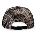 Dark Brown Paisley Pattern Print Snapback Cap