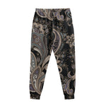 Dark Brown Paisley Pattern Print Sweatpants