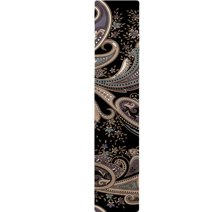 Dark Brown Paisley Pattern Print Table Runner