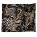 Dark Brown Paisley Pattern Print Tapestry