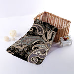 Dark Brown Paisley Pattern Print Towel