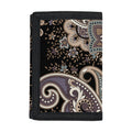 Dark Brown Paisley Pattern Print Trifold Wallet