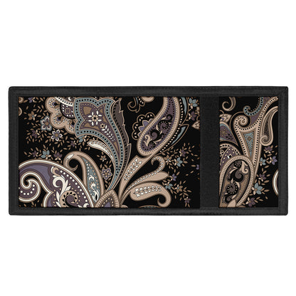Dark Brown Paisley Pattern Print Trifold Wallet