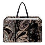 Dark Brown Paisley Pattern Print Utility Tote Bag