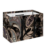 Dark Brown Paisley Pattern Print Utility Tote Bag