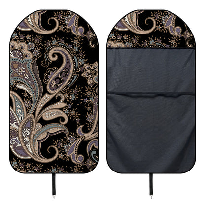 Dark Brown Paisley Pattern Print Waterproof Car Seat Cover