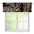 Dark Brown Paisley Pattern Print Window Valance